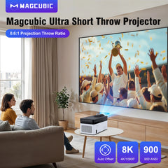 Magcubic HY450 Projector With Ultra Short Throw Auto Offset 1080P 8K Electronic Focus 900 ANSI Air Mouse Voice Assistant H726
