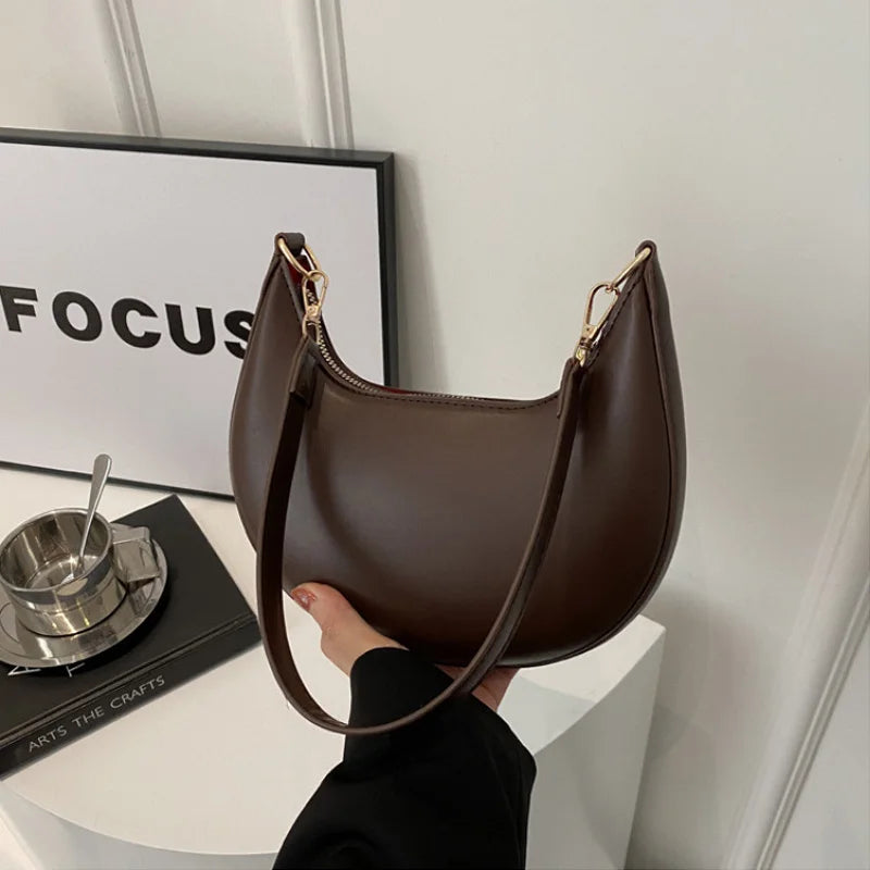 Luxury Moon-Shaped Shoulder Bag for Women – Elegant Handbag