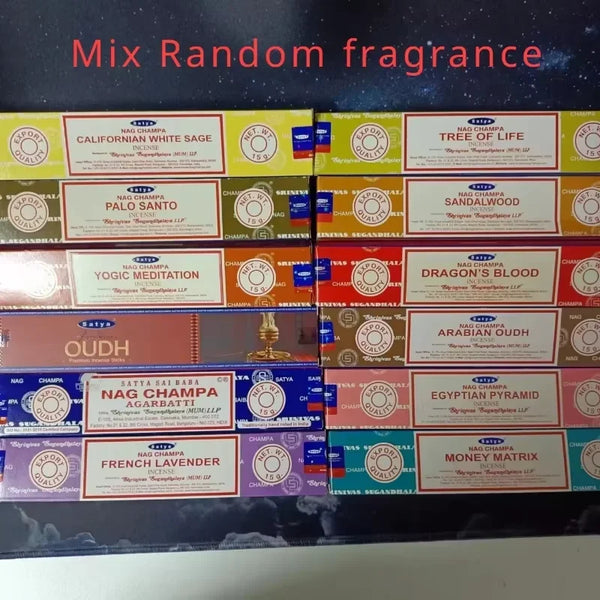 2/5Boxes India Stick Incenses White Sage Sandalwood Natural Household Indoor Clean Air Handmade Incense Sticks NAG Champa Satya