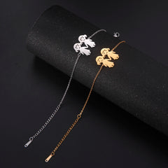 Teamer Cute Family Bracelets Stainless Steel Charm Bracelet Bangle for Daughter Son Sister Brother Couple Gifts Jewelry
