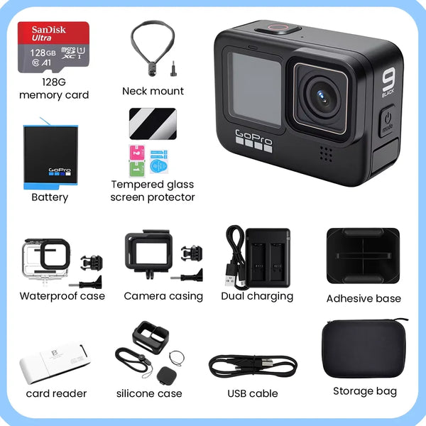 GoPro HERO9 Black Camera 4K 5.2K video 20MP Go Pro 9 Sports camera