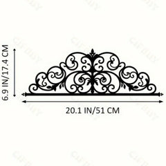 Art Deco Iris Scroll Metal Wall Art - Floral Themed Hanging Decor for Bedroom, Wedding & Christmas Indoor Ambiance