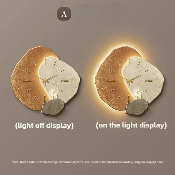 [3D imitation]Modern Clock with Light Design Clock Minimalism Wall Clocks Stylish Large Living RoomMechanism Silent Decor