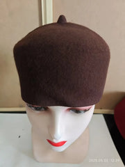 Eid Ramadan Prayer Hats for Muslim Men Wool Felt  Fashion Brown Red Kufi Hijab Handmade Beret Caps Spring Winter Elegant Hat