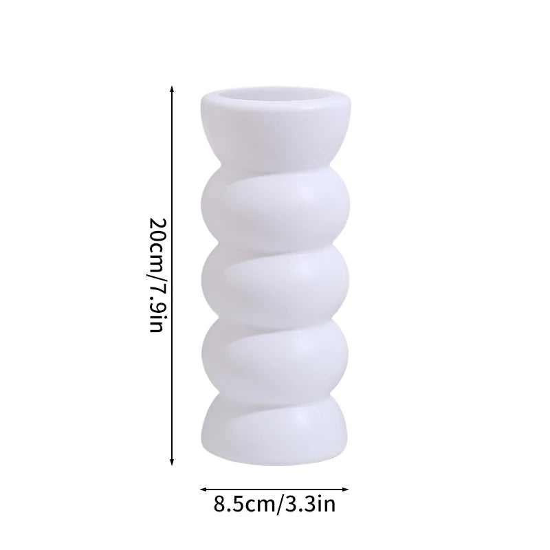 Nordic Vase Imitation Ceramic Flower Bottle Decorative Flowerpot Flower Arranging Ornament Plastic Home Pot Wedding decor