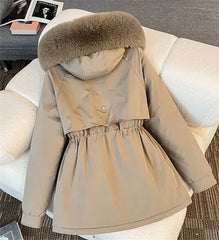 Korean Style Women’s Hooded Winter Parka – Thick Warm Coat
