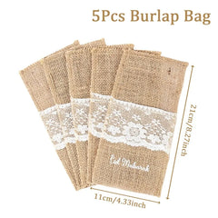 Ramadan Decor Cutlery Holders Burlap Knife Fork Bag for Eid Mubarak Decoration 2025 Islamic Muslim Party Eid Al Adha Gifts