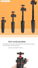 MT-08 Mini Extendable Desktop Tripod Handheld Photography Bracket Stand w/ Flexible Ballhead 1/4 Inch Screw Mount for Selfie