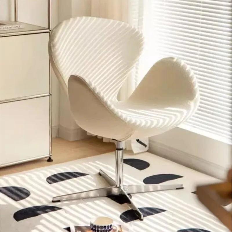 Olevo Wrapped Swan Chair, Small Sofa Comfortable Sitting Experience Simple Solid Color Adjustable Office Chair Make Up Stool Office Furniture