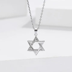 Monkton 925 Sterling Star of David Necklaces for Women Luxury Hollow Hexagonal Star Pendant Birthday Gift Talisman Fine Jewelry