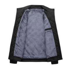 Men’s Diamond Pattern Fleece Bomber Jacket – Slim Fit