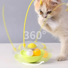Funny Tumbler Cat Toys for Bite Resistant Removable Turntable Plush Feathers Cat Toy Interactive Cat Teasing Stick Pet Shop