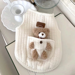 Puppy Clothes Autumn Winter Cat Fashion Desinger Vest Pet Cute Cartoon Soft Shirt Small Dog Pet Shop Pet Clothing