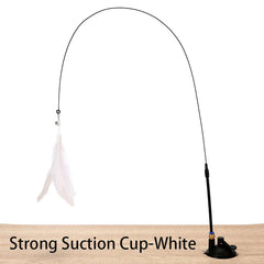 Interactive Cat Toy Handfree Cat Stick Kitten Playing Teaser Wand Toy Suction Cup Feather Wand Pet Supplies Simulation Feather Pet Shop