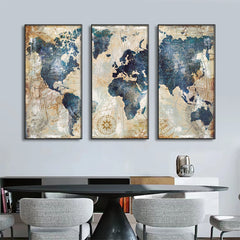 Abstract Wall Art Canvas Prints World Map Paintings For Living Room Wall Artwork Bedroom Posters and Pictures For Home Decor