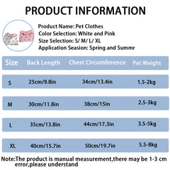 Strawberry Small Dog Clothes Summer Breathable Clothing for Cat Cute Dog Clothing for Small Dog Vest Ruffled Pet Shop Pet Clothing