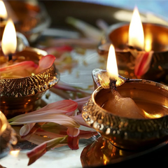 Kuber Diya For Diwali Decoration 10 Pcs Alloy Metal Oil Lamp Traditional Vilakku For Puja Pooja India