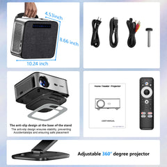XIWBSY 45000Lumens Google TV Projector Portable Projector 4K Android 14.0 Daylight Projector 8K Video Home Theater  Projector