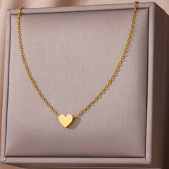 316L Stainless Steel Multilayer Heart Necklace Girls Goth Gold Color Clavicle Chain Charm Choker Jewelry Birthday Gift