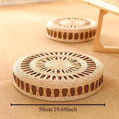 Nordic Round Woven Ottoman Small Mobile Footrest Stool