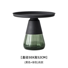 Artistic Glass Coffee Table, Creative Design End Tables for Living Room , Stylish Accent Tea Table with Various Sizes & Colors Living Room Furniture