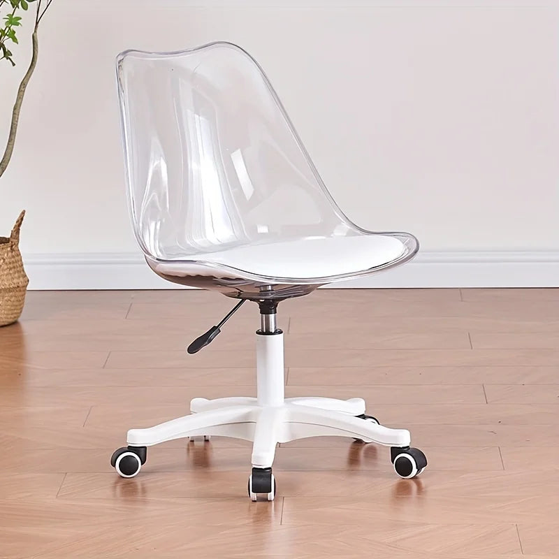 Transparent office chair, swivel chair, makeup room, rotating and lifting high stool chairs for bedroom  single chair Office Furniture