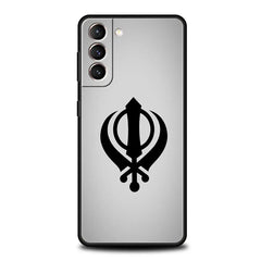Sikh Khanda Sikhism Soft Phone Case For Samsung Galaxy S25 Edge S24 Plus S23 FE S22 S21 S20 Ultra 5G S10 Black Protect Cover