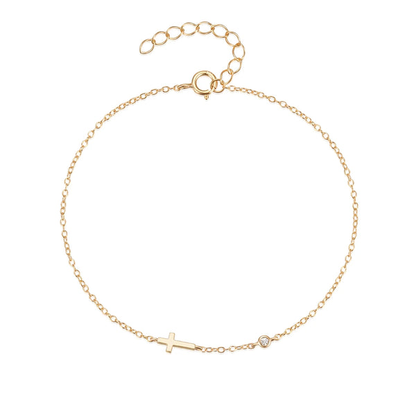 ROXI 925 Sterling Silver Punk Cross Bracelet For Women Party Street 20cm Bangle Pulseras Plata 18k Gold /Silver Color Jewelry