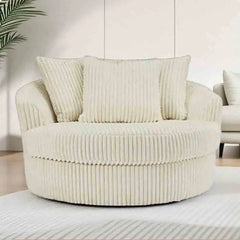 Lounge Lazy Movable Swivel Accent Sofa Chair with Wheels Comfy Soft Leisure Reading Chair Upholstered Cushion Recliner Sofa