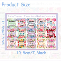 Bible Tabs in Spanish Pastel Bloom, Spanish Bible Tabs, Spanish New & Old Testament BibleTabs, Large Laminated Floral Design, Bi
