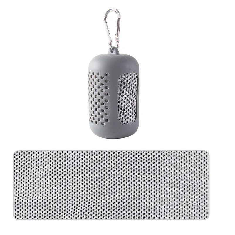 Portable Circular Silicone Wrapped Cold Cooling Towel