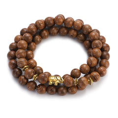 Multilayer Wood Beads Buddha Lotus OM Bracelet Tibetan Buddhist Mala Charm Rosary Bracelet Yoga Wooden For Women Men Jewelry