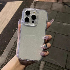 Soft Glitter Transparent Phone Case For iPhone 11 12 13 14 15 16 17 Pro Max Plus Air Shockproof Silicone Clear Bumper Cover