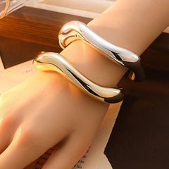 Vintage Big Cuff Bangle – Geometric Hip Hop Bracelet