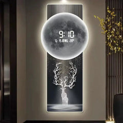 Wall clock, living room entrance decoration painting, electronic clock, digital display creative LED, wall mounted clock Home Decor