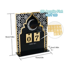 Acrylic Islamic Ramadan Countdown Calendar Gifts Day of Ramadan Calendar with Replacing Number 2026 Eid Mubarak Home Decoration