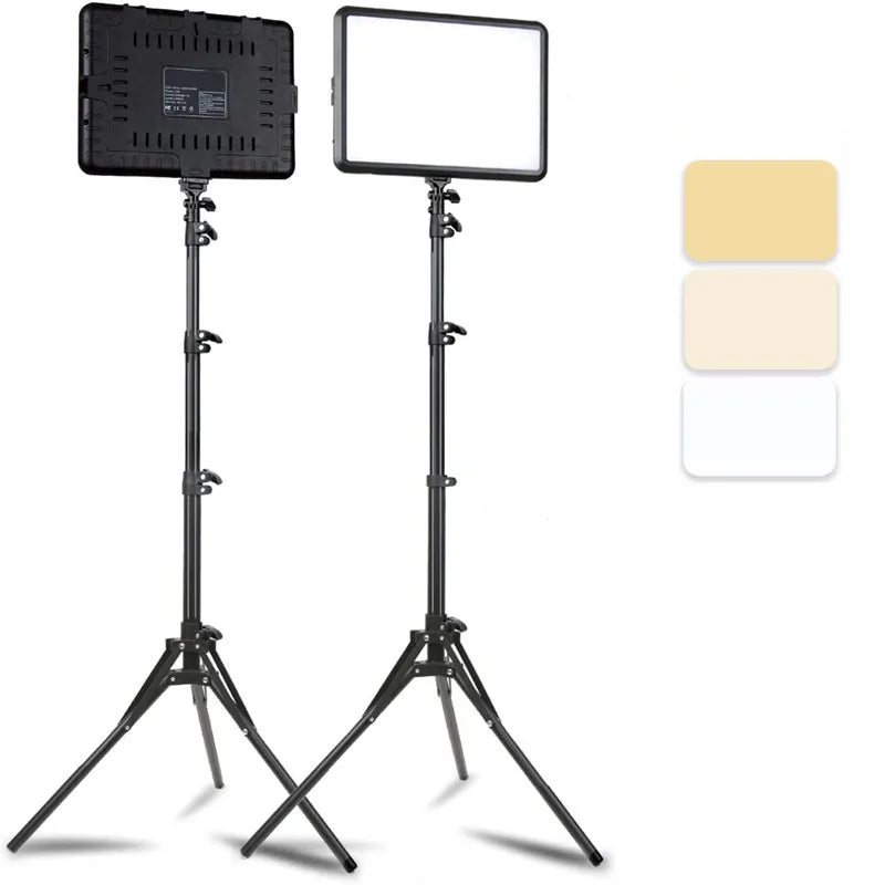 8/12 Inch LED Photography Video Panel Light Photo Studio Lighting Kit For Shoot Live Streaming Youbube With Tripod Stand