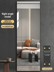 Self Adhesive Full Body Mirror Sticker Acrylic Wall Mounted Dressing Mirror for Bedroom Home Closet Door Easy DIY Installation