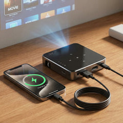 Smartldea New Mini DLP HD Projector Support 1080p Built-in Battery Capacity Wired Phone Mirroring Projector Home Theater Beamer