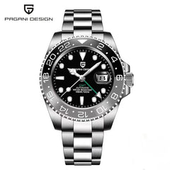 PAGANI DESIGN PD-1662 Luxury GMT Men Mechanical Wristwatch Sapphire Glass Stainless Steel 100M Waterproof Automatic Watches