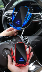 VIKEFON 15W Car Magnetic Wireless Charger Automatic Car Mount Phone Holder For iPhone Samsung Infrared Induction Fast Charging