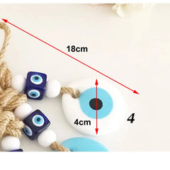 Lucky Eye Glass Blue Turkish Evil Eye Pendant Wall Hanging Multi Color Bead Handmade Decoration for Home Living Room Car