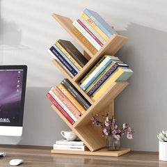 Voltsify  Rustic Standing Tree Bookshelf Wood Display Rack Kids Bookshelf  Bookshelves for Home Office Furniture