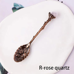 Natural Crystal Tumbled Stone Spoon Magic Energy Divination Halloween Spirit Souvenir Gift Home Decor Christmas Graduation Gift