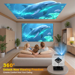 HORLAT 40000Lumens LCD Projector 3D Cinema LED Beamer Full HD 1080P 4K Video Auto Focus Keystone Home Theater 5G WiFi Proyector