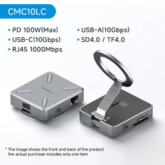 Hagibis Magnetic Stand USB C Hub With 2230 SSD Enclosure Type-C Hub SD/TF 4.0 4K@60Hz HDMI Gigabit Ethernet for iPhone 17 Pro 16