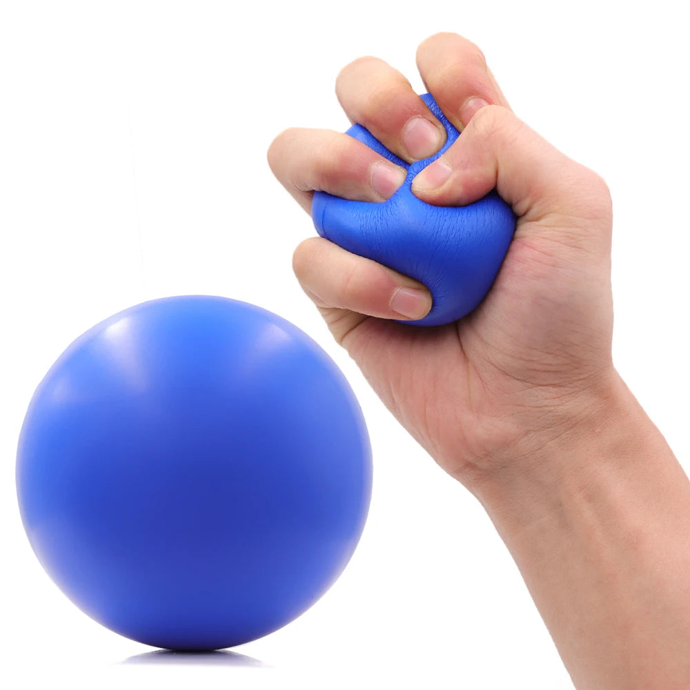 Hand Grip Strengthener & Massager Ball, Adult Therapy Rehab Gym Office Home Exercise Equipment, Soft Foam Stress Relief Gripper