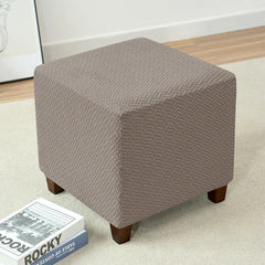1PC Stretch Ottoman Slipcover Stool Cover T-shape Jacquard Elastic Square Sofa Footrest Covers for Living Room Office Home Decor