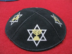 PRINTED SUEDE LEATHER KIPPAH JEWISH KIPPAH LEATHER YARMULKE KIPPAH