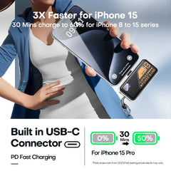 QOOVI Mini Powerbank 5000mah Built-in Cable PD 20W Portable Charger Fast Charging For iPhone 15 Samsung Xiaomi External Battery
